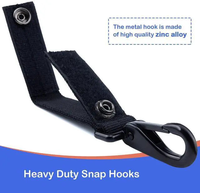 Alt view image 4 of 7 - Heavy Duty Key Holder Clip for Belts - Metal Snap Hook & Nylon MOLLE Strap | Fits 1.5"-2.25" Duty/Tactical Belts, Secure Key Organizer (Black), 2 Pack