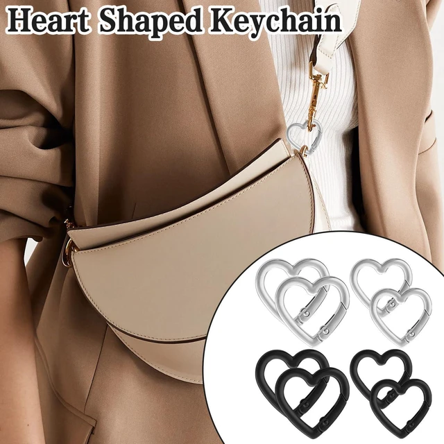 Alt view image 4 of 7 - 8Pcs Heart Shaped Keychain Clip Zinc Alloy Carabiner Cute Cool Spring Snap Clasp Hook Handbag Accessories Key Ring for Camping Hiking Fishing Traveling