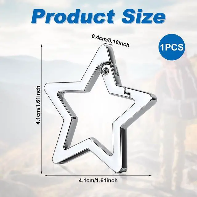 Alt view image 2 of 7 - Shaped Carabiner, Star Carabiner Clip for Keys Wallets Zinc Alloy Pentagram Carabiner Star Keychain Clasp Key Chain Charms for Camping Fishing Hiking Outdoor Accessories