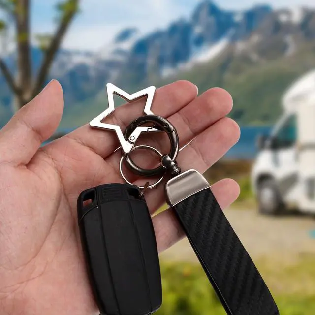 Alt view image 7 of 7 - Shaped Carabiner, Star Carabiner Clip for Keys Wallets Zinc Alloy Pentagram Carabiner Star Keychain Clasp Key Chain Charms for Camping Fishing Hiking Outdoor Accessories