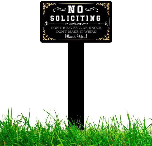 Main image of Atiloy No Soliciting Sign for Front Door No Soliciting Sign for House with Stake 7 X 3.5 Inch Adjustable Height Self-Adhesive Indoor Outdoor Yard Sign for Home Front Door, Waterproof Resistant