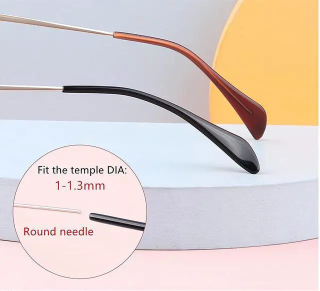 Alt view image 3 of 7 - BEHLINE Sunglass Temple Tips,Replacement Ear Sock Glasses End Tips/Eye Tips Retainer,Eyeglasses Piece Tube Sleeve Anti-slip for Aviator Sunglass Eye Glasses Frames/Thin Metal Eyewear Frame(Brown)