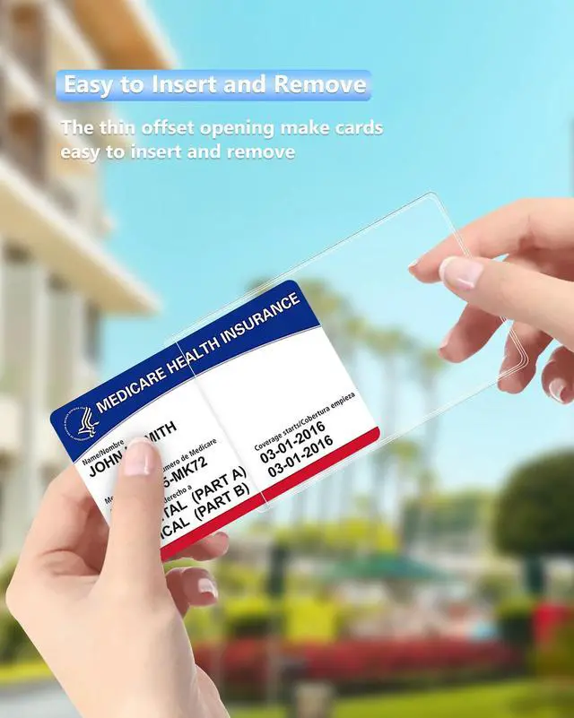 Alt view image 3 of 7 - 6 Pack New Medicare Card Holder Protector Sleeves12Mil Clear PVC Waterproof Medical/Credit Card, Business/Social Security Card Protector