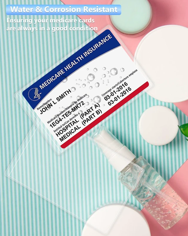 Alt view image 5 of 7 - 6 Pack New Medicare Card Holder Protector Sleeves12Mil Clear PVC Waterproof Medical/Credit Card, Business/Social Security Card Protector