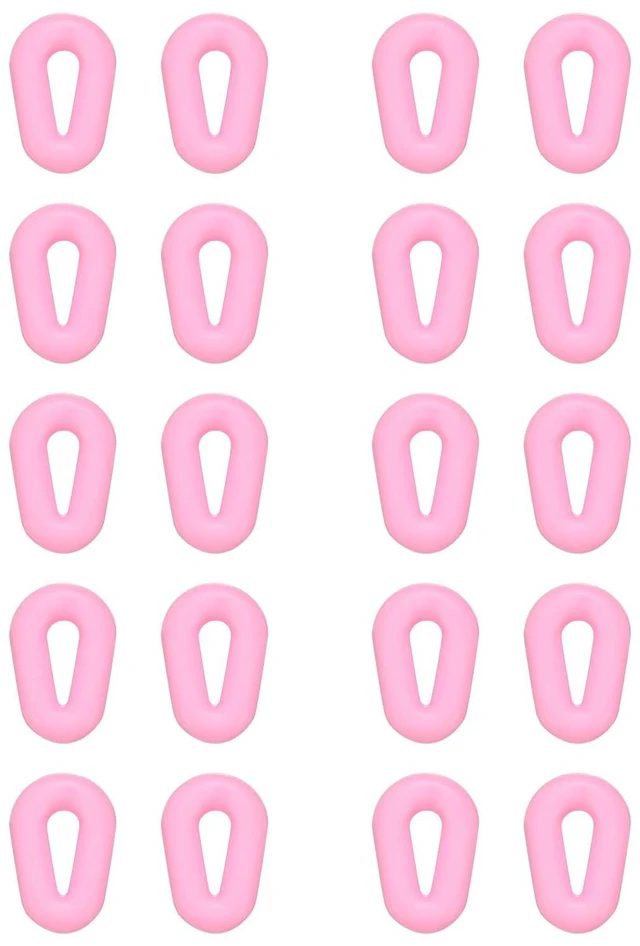 Main image of 10 Pairs Glasses Ear Grip Silicone Hollow Type 14.4mm Eyeglasses Temple Grips Retainer Anti Slip Soft Eyeglass Ear Grips for Eyeglasses Sunglasses Sport Glasses, Pink