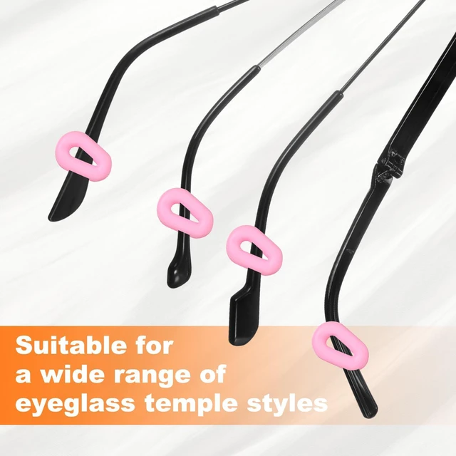 Alt view image 4 of 6 - 10 Pairs Glasses Ear Grip Silicone Hollow Type 14.4mm Eyeglasses Temple Grips Retainer Anti Slip Soft Eyeglass Ear Grips for Eyeglasses Sunglasses Sport Glasses, Pink
