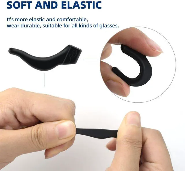 Alt view image 2 of 7 - 14 Pairs Ear Hook Glasses Strap Eyeglasses Ear Grip Silicone Eyeglass Holder Anti-Slip Eyeglasses Ear Grip Hooks Safety Eyewear Retainer for Sunglasses Temple Tips Sleeve Retainers for Eyeglass