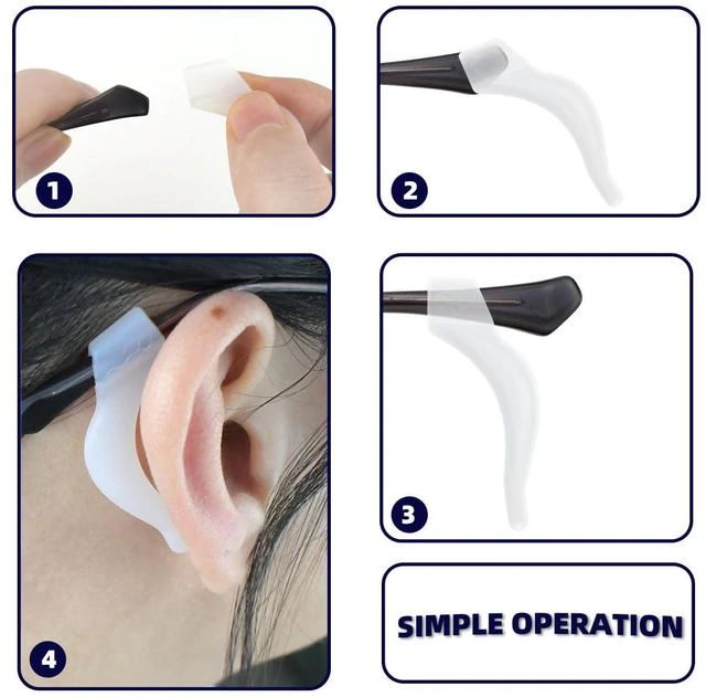 Alt view image 4 of 7 - 14 Pairs Ear Hook Glasses Strap Eyeglasses Ear Grip Silicone Eyeglass Holder Anti-Slip Eyeglasses Ear Grip Hooks Safety Eyewear Retainer for Sunglasses Temple Tips Sleeve Retainers for Eyeglass