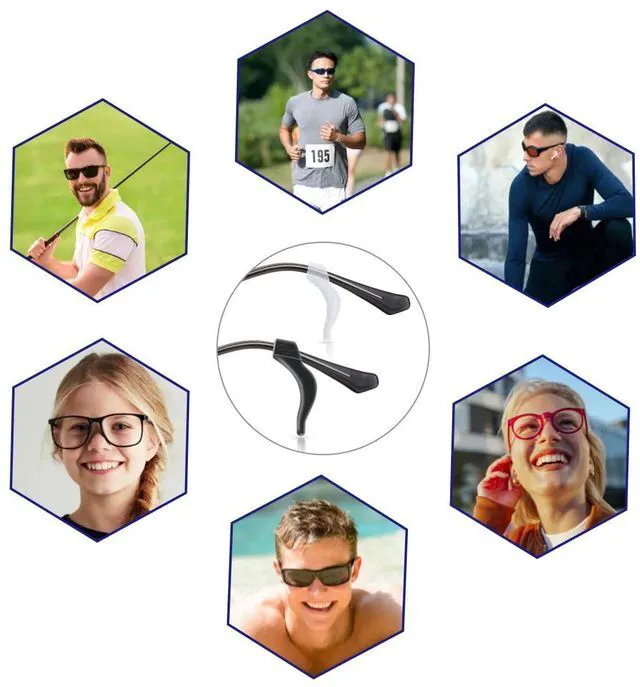 Alt view image 7 of 7 - 14 Pairs Ear Hook Glasses Strap Eyeglasses Ear Grip Silicone Eyeglass Holder Anti-Slip Eyeglasses Ear Grip Hooks Safety Eyewear Retainer for Sunglasses Temple Tips Sleeve Retainers for Eyeglass