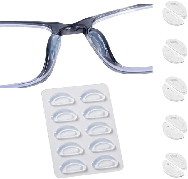 Main image of Nose Pads-Upgraded Soft Silicone Adhesive Glasses Nose Pad, Anti-Slip Nose Pads for Glasses Full Plastic Frames Sunglasses (5 Clear Pairs)
