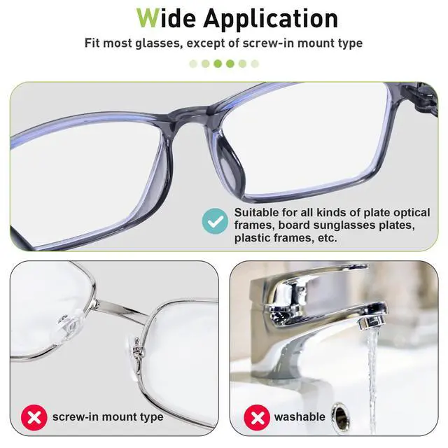 Alt view image 6 of 7 - Nose Pads-Upgraded Soft Silicone Adhesive Glasses Nose Pad, Anti-Slip Nose Pads for Glasses Full Plastic Frames Sunglasses (5 Clear Pairs)