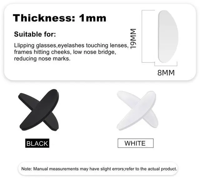Alt view image 2 of 7 - 60Pack Fit for RayBan Meta Wayfarer Nose Pads,Adhesive NosePads for Glasses | Anti Slip,Clear Stick On Silicone Nose Pads for Ray-Ban Meta Gen 2 Smart Glasses Nose Pads,Thickness 1mm.Translucent.