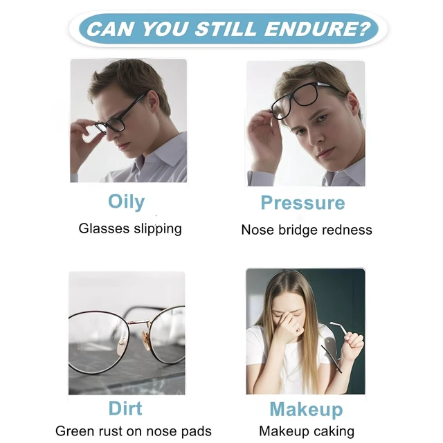 Alt view image 4 of 7 - 60Pack Fit for RayBan Meta Wayfarer Nose Pads,Adhesive NosePads for Glasses | Anti Slip,Clear Stick On Silicone Nose Pads for Ray-Ban Meta Gen 2 Smart Glasses Nose Pads,Thickness 1mm.Translucent.