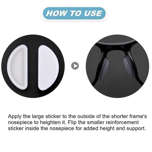 Alt view image 6 of 7 - 60Pack Fit for RayBan Meta Wayfarer Nose Pads,Adhesive NosePads for Glasses | Anti Slip,Clear Stick On Silicone Nose Pads for Ray-Ban Meta Gen 2 Smart Glasses Nose Pads,Thickness 1mm.Translucent.