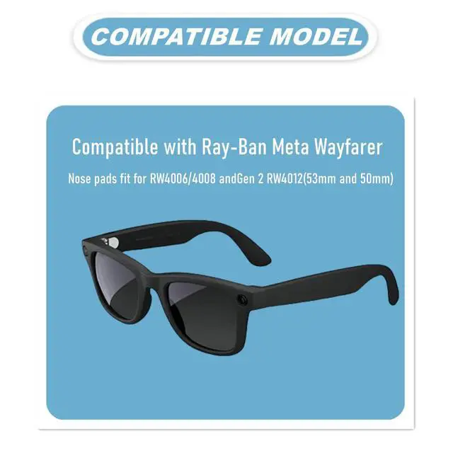 Alt view image 7 of 7 - 60Pack Fit for RayBan Meta Wayfarer Nose Pads,Adhesive NosePads for Glasses | Anti Slip,Clear Stick On Silicone Nose Pads for Ray-Ban Meta Gen 2 Smart Glasses Nose Pads,Thickness 1mm.Translucent.