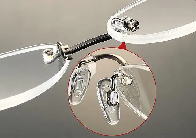 Alt view image 2 of 6 - Push-in Glasses Nose Pads,5 Pairs BEHLINE Soft Silicone Eyeglasses Replacement Nose Piece,Anti-Slip Snap-in Nose Bridge Pads Clear Slide on Nose Guards for Eye Glasses Sunglasses(15mm,Teardrop-Shape)