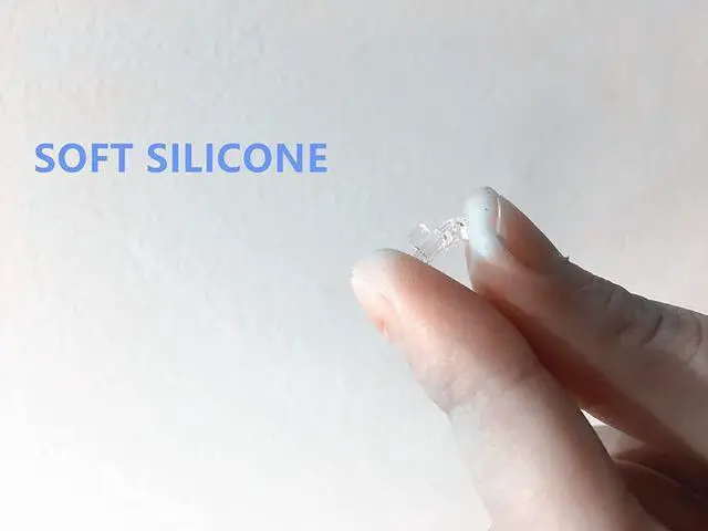 Alt view image 3 of 6 - Push-in Glasses Nose Pads,5 Pairs BEHLINE Soft Silicone Eyeglasses Replacement Nose Piece,Anti-Slip Snap-in Nose Bridge Pads Clear Slide on Nose Guards for Eye Glasses Sunglasses(15mm,Teardrop-Shape)