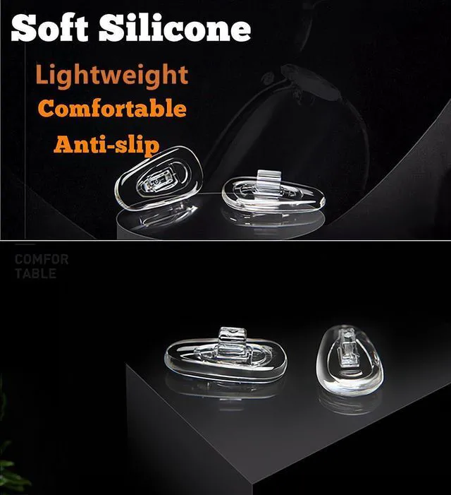 Alt view image 4 of 6 - Push-in Glasses Nose Pads,5 Pairs BEHLINE Soft Silicone Eyeglasses Replacement Nose Piece,Anti-Slip Snap-in Nose Bridge Pads Clear Slide on Nose Guards for Eye Glasses Sunglasses(15mm,Teardrop-Shape)