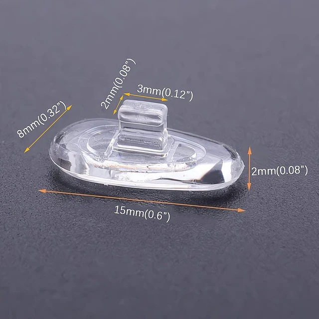 Alt view image 5 of 6 - Push-in Glasses Nose Pads,5 Pairs BEHLINE Soft Silicone Eyeglasses Replacement Nose Piece,Anti-Slip Snap-in Nose Bridge Pads Clear Slide on Nose Guards for Eye Glasses Sunglasses(15mm,Teardrop-Shape)
