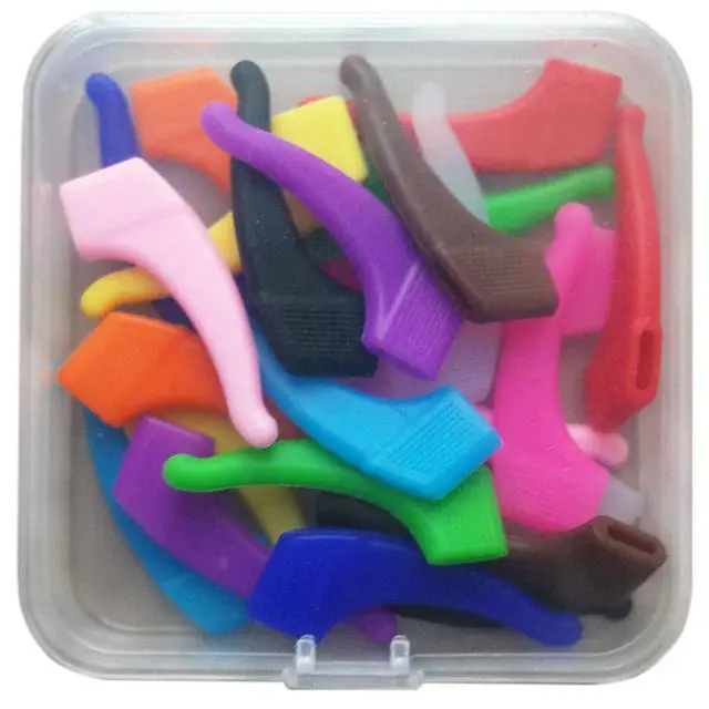 Alt view image 7 of 7 - ScivoKaval Eyeglass Strap Holder Eyewear Retainer Silicone Anti Slip Holder for Sport Glasses Ear Grip Hook Sunglasses Tips Sleeve Retainer for Kids and Adults 12 Pairs Multicolor with Storage Box