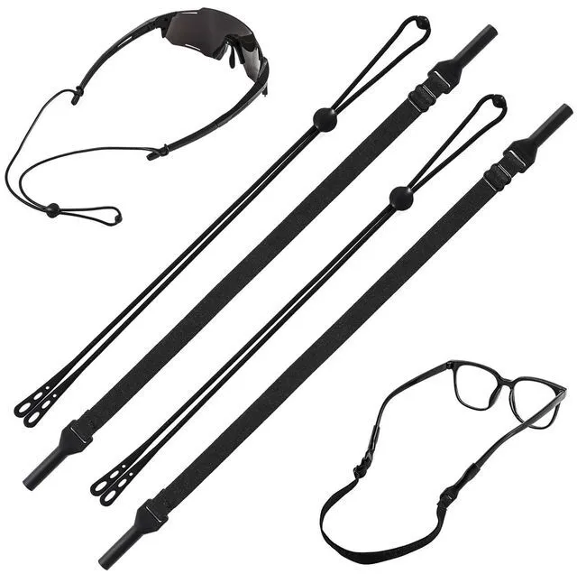 Main image of Rljxpfd Glasses Strap Adjustable Eyewear Retainer, 2 Styles 4 Piece Set | Unisex, Silicone & Poly Spandex, Anti-Slip, Sweat Resistant, Fits Eyeglasses & Sunglasses for Outdoor Activities