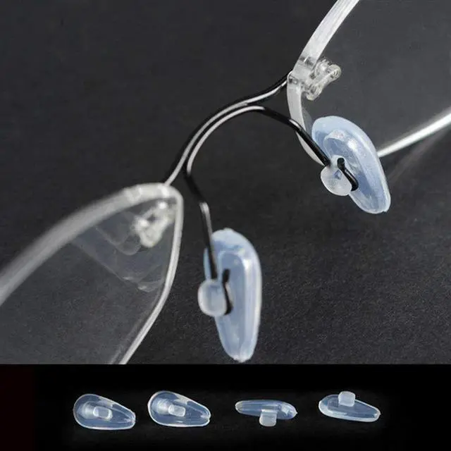 Alt view image 5 of 7 - Push-in Eyeglass Nose Pads,BEHLINE Soft Silicone Air Cushion Glasses Replacement Nosepad,14mm Air Chamber/Air Bag/Nose Piece,Anti-slip Nose Bridge Pads for Eye Glasses Sunglasses(Clear,5 Pairs)