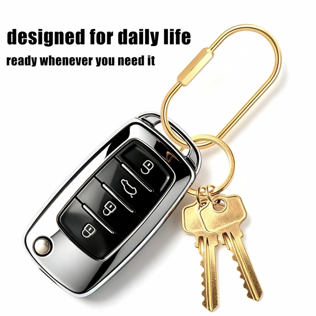 Alt view image 2 of 6 - New Fashion Kingdom Gold Brass Key Rings, Screw Lock Keys Organizer, Carabiner Keychain Clip for Keys, Purse Bag Charms for Handbags (2, Black)