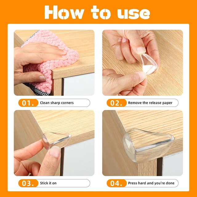 Alt view image 6 of 6 - 16 Pack Clear Corner Protectors for Furniture,Table Corner Protectors,Furniture Corner Guard & Edge Safety Bumpers for Table Edges & Sharp Corners(L Shape)
