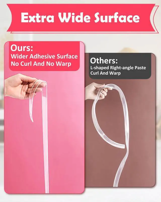 Alt view image 3 of 7 - Baby Proofing Corner Protectors Clear Edge Protector Strip 3.3ft | Clear Edge Protector Strip With Soft Corner Guards For Baby Proofing Furniture Sharp Corners Against Kids Bumps