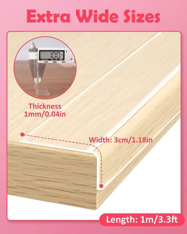 Alt view image 5 of 7 - Baby Proofing Corner Protectors Clear Edge Protector Strip 3.3ft | Clear Edge Protector Strip With Soft Corner Guards For Baby Proofing Furniture Sharp Corners Against Kids Bumps