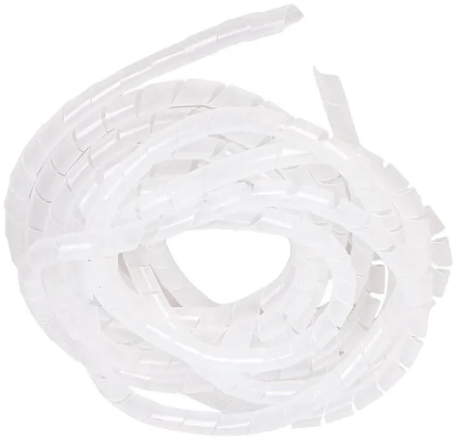 Main image of Cable Wrap - 9.8 Ft 5/8" Spiral Wire Wrap Cord Covers Bundle Sleeve Hose for Computer Electrical Wire Organizer (White, 5/8 Inch-9.8Ft)