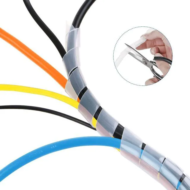 Alt view image 2 of 7 - Cable Wrap - 9.8 Ft 5/8" Spiral Wire Wrap Cord Covers Bundle Sleeve Hose for Computer Electrical Wire Organizer (White, 5/8 Inch-9.8Ft)