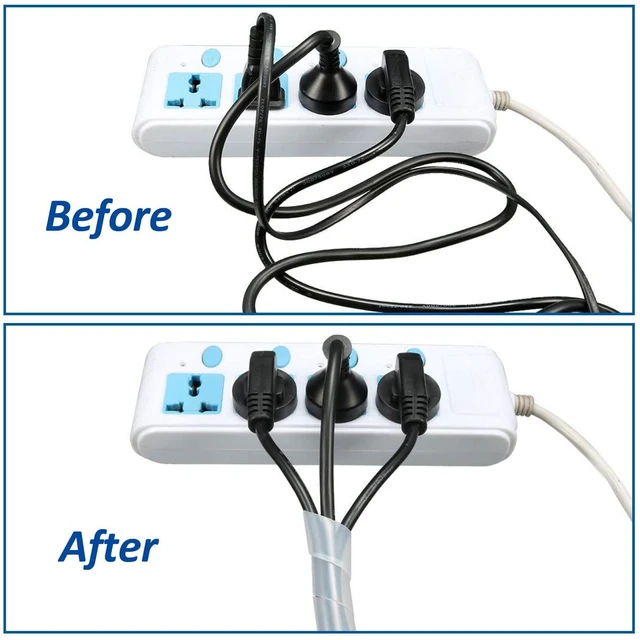Alt view image 5 of 7 - Cable Wrap - 9.8 Ft 5/8" Spiral Wire Wrap Cord Covers Bundle Sleeve Hose for Computer Electrical Wire Organizer (White, 5/8 Inch-9.8Ft)