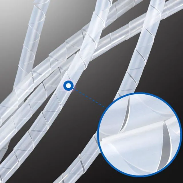 Alt view image 6 of 7 - Cable Wrap - 9.8 Ft 5/8" Spiral Wire Wrap Cord Covers Bundle Sleeve Hose for Computer Electrical Wire Organizer (White, 5/8 Inch-9.8Ft)