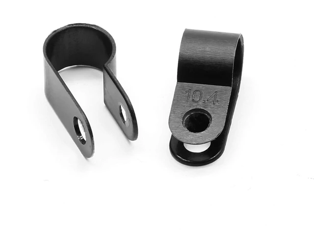 Alt view image 4 of 6 - 60pcs 3/8 Inch Nylon Cable Clamps, Black R-Type Wire Cable Clips | with M4 Screws, Screw Mounting Cord Fastener, Wire Conduit Clamp, for Wire Management