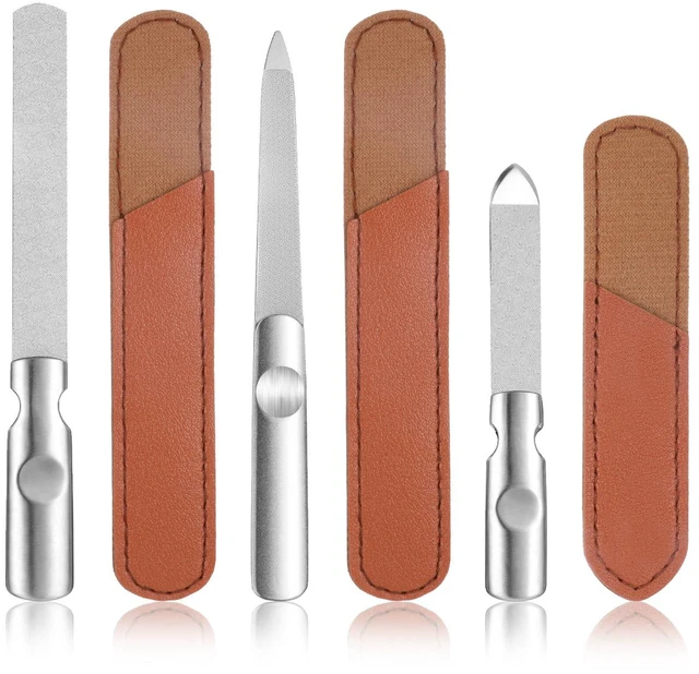 Main image of TIESOME 3 Pcs Toe Nail Files for Thick Nails, Stainless Steel Metal Nail File, Double Sided with Anti-Slip Handle, Durable for Thick Toenails & Fingernails, Home or Salon Use
