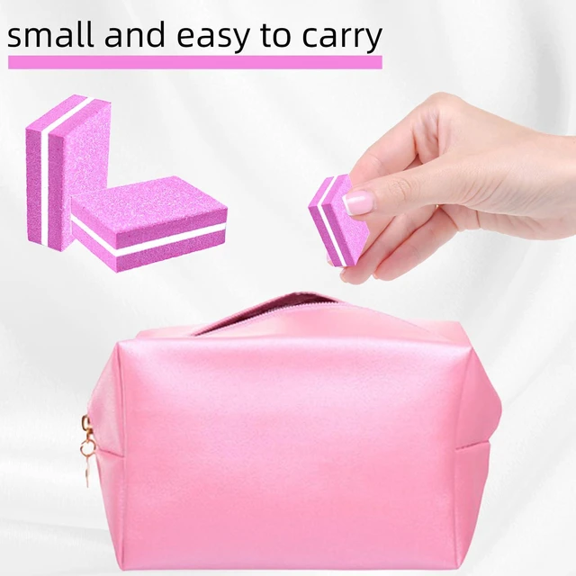 Alt view image 5 of 7 - 50Pcs Pink Sponge Nail Buffers,100/180 Grit Mini Nail Files,Mini Buffer Block Nail File for Acrylic & Natural Nails,Double-Sided Buffing Blocks for Manicure & Pedicure, Salon & Home Use