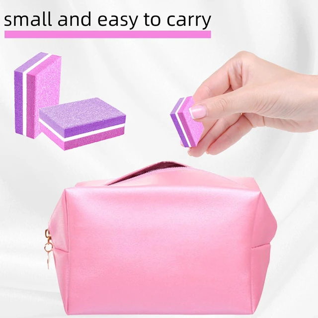 Alt view image 5 of 7 - 50 Pcs Sponge Nail Buffers,100/180 Grit Mini Nail Files,Mini Buffer Block Nail File for Acrylic & Natural Nails,Double-Sided Buffing Blocks for Manicure & Pedicure,Salon & Home Use(Pink-Purple)