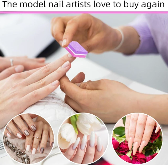 Alt view image 7 of 7 - 50 Pcs Sponge Nail Buffers,100/180 Grit Mini Nail Files,Mini Buffer Block Nail File for Acrylic & Natural Nails,Double-Sided Buffing Blocks for Manicure & Pedicure,Salon & Home Use(Pink-Purple)
