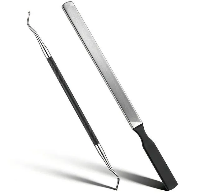 Main image of Boards for Nails Heavy Duty Metal Nail File Toenail File with Dual-Ended Toenail Lifter Nail Files Manicure & Pedicure Tool Coarse Grit & Stainless Steel Design for Thick Nailss
