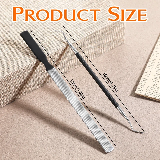 Alt view image 2 of 7 - Boards for Nails Heavy Duty Metal Nail File Toenail File with Dual-Ended Toenail Lifter Nail Files Manicure & Pedicure Tool Coarse Grit & Stainless Steel Design for Thick Nailss