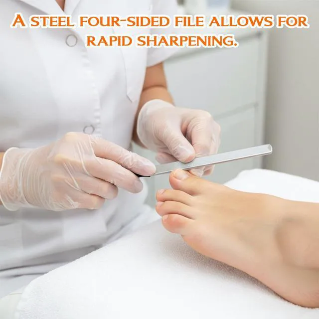 Alt view image 6 of 7 - Boards for Nails Heavy Duty Metal Nail File Toenail File with Dual-Ended Toenail Lifter Nail Files Manicure & Pedicure Tool Coarse Grit & Stainless Steel Design for Thick Nailss