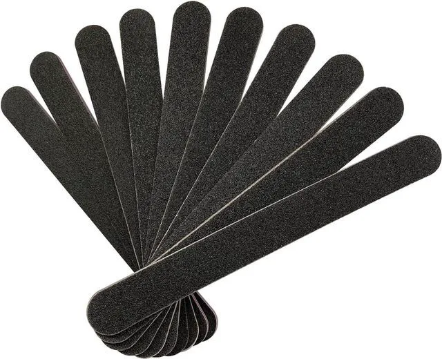 Main image of Nail Files, Double-Sided Emery Boards, Black, Pack of 10