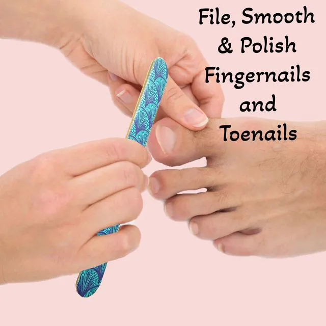Alt view image 6 of 7 - 12 Nail File Emery Boards Dual Sided Buffer Nail Filing Tools Smoothing Manicure Pedicure TSA Travel Friendly Professional DIY Fashionable Design Pink Blue Purple