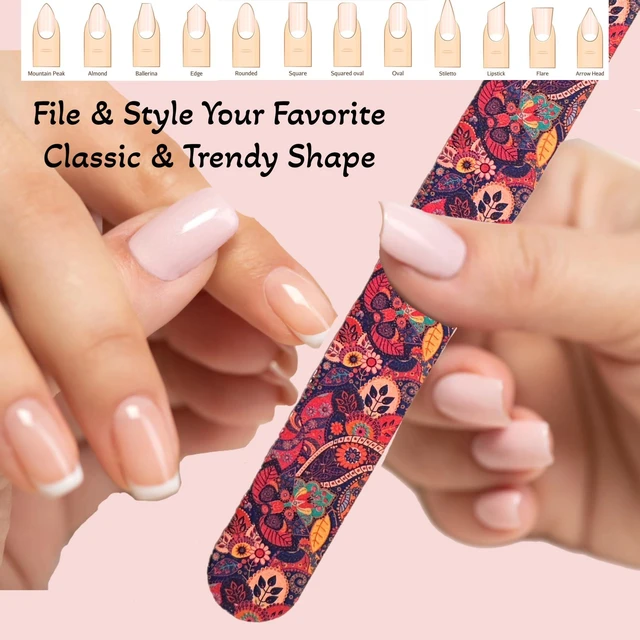 Alt view image 7 of 7 - 12 Nail File Emery Boards Dual Sided Buffer Nail Filing Tools Smoothing Manicure Pedicure TSA Travel Friendly Professional DIY Fashionable Design Pink Blue Purple