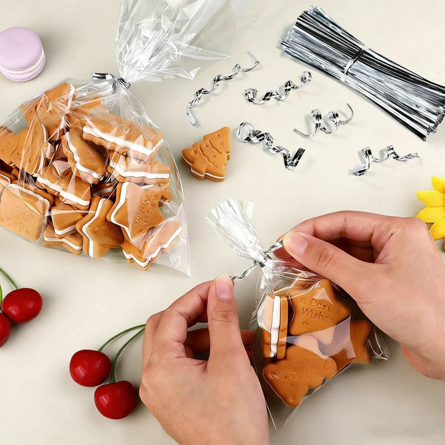 Alt view image 5 of 7 - Twist Ties 800 Pcs 5.9 Inch, Bag Closures for Plastic Bags & Bread | Reusable Twisty Ties for Candy, Cake Pops, DIY Crafts, Paper-Covered Wire Ties for Bakery, Treat Bags, Food Storage