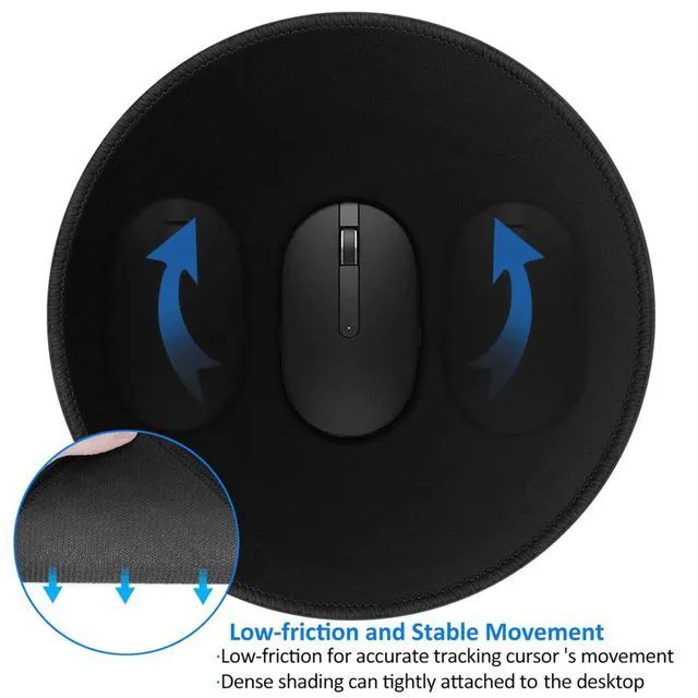 Alt view image 3 of 7 - Jiposuhoe Custom Mousepad Personalized Round Logo Photo Mousepads, BlackA | Customized Picture Text Mousemat for Computer, Laptop, Desk Game, Home, Office, Bedroom