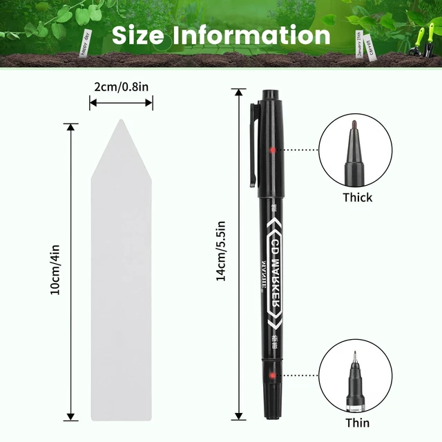 Alt view image 2 of 7 - KINGLAKE 100 Pcs 4 Inch Plastic Plant Garden Labels Pot Marker Nursery Garden Stake Tags White