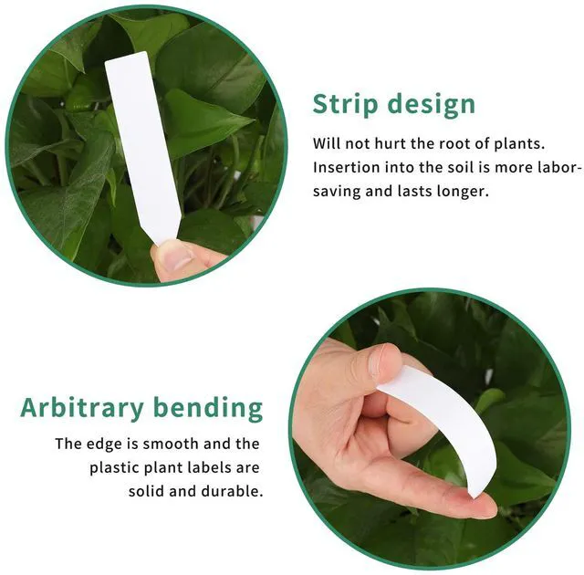 Alt view image 3 of 7 - KINGLAKE 100 Pcs 4 Inch Plastic Plant Garden Labels Pot Marker Nursery Garden Stake Tags White
