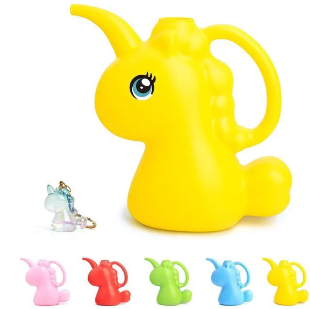 Main image of XXXFLOWER Small Watering Can for Indoor Plants 1/4 Gallon 1L Yellow | Cute Animal Water Cans,Unicorns Indoor Watering Can for Indoor Plants,Mini Watering Pot for Office House Indoor Garden